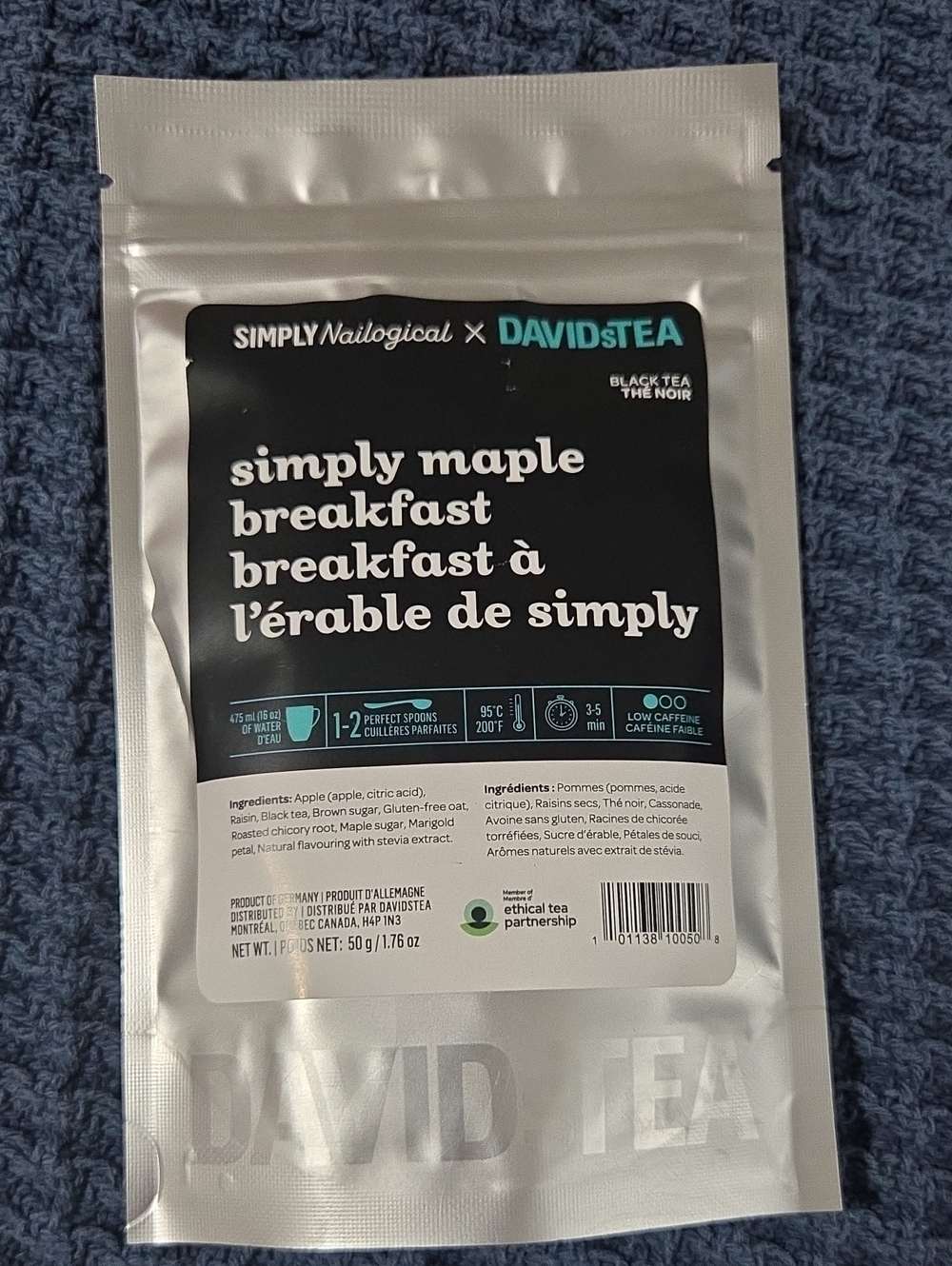 2/$20 New! Sealed Davidstea SIMPLY MAPLE BREAKFAST Loose Leaf Tea 50g Davids Tea